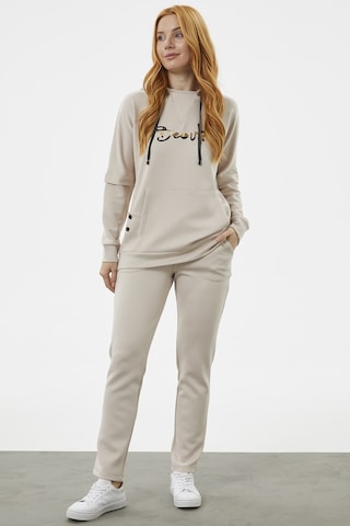 Kanguru Cepli Dalgıç Kumaş Eşofman Takım - Taş 001