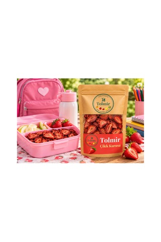 Tolmir %100 Doğal Çilek Kurusu 100 G - Şeker İlavesiz Katkısız Kurutulmuş Çilek Dilimleri