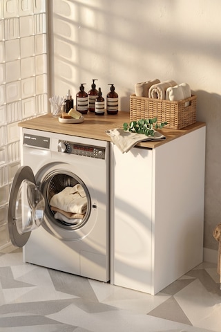 Yurudesign Siena Çamaşır Makinesi Dolabı Çekmeceli Sa1-Wk Keçe-Be Çok Renkli