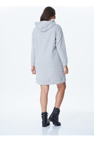 Kapüşonlu Uzun Sweat Shirt Elbise -428 Açık Mavi