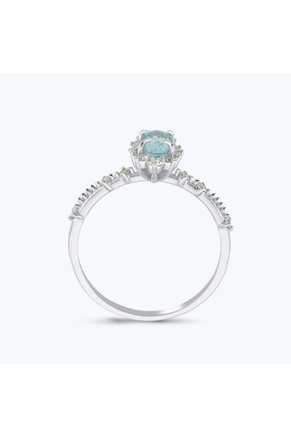 Altınbaş Pırlanta Mavi Topaz Oval Yüzük Pnf004skt-14k