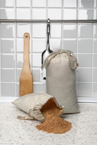 Organik Pamuklu Bez Tarhana Torbası Bej