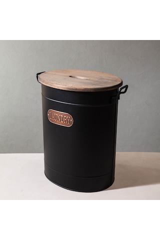 Mudo Home Metal Çamaşır Sepeti 43x34x55 Siyah