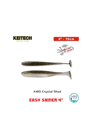 Keitech Easy Shiner 10cm (4") #410 Crystal Shad Kokulu Silikon Balık