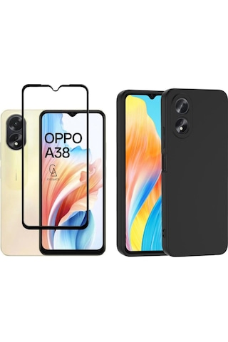 Oppo A38 İle Uyumlu Telefon Kılıfı Ve 5d Tam Kaplayan Cam Ekran Koruyucu