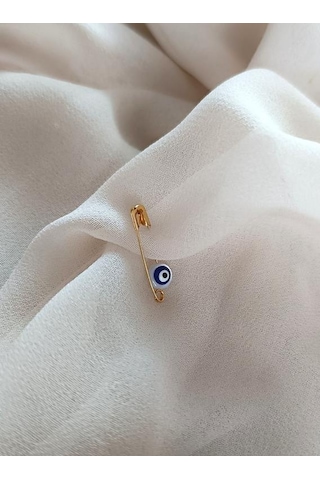 Nazar Boncuklu Sedef Maşallahlık İğneli 10 Adet 0.6 Mm Çeyiz Bohçası İğnesi Beyaz