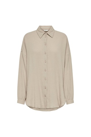 Only 15267998 Onlthyra Oversızed Shırt Noos Wvn Ss Kadın Gömlek Oxford Tan