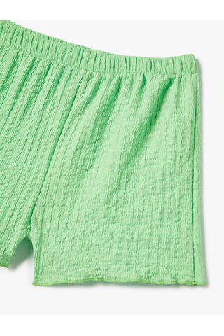 Koton Bürümcük Mini Şort Beli Lastikli Yeşil 4skg40085ak Yeşil