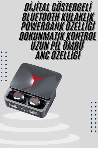 Taşınabilir Şarj Cihazı Kablosuz Bluetooth Kulaklık Powerbank Özellikli Göstergeli Hd Mikrofon Sarı