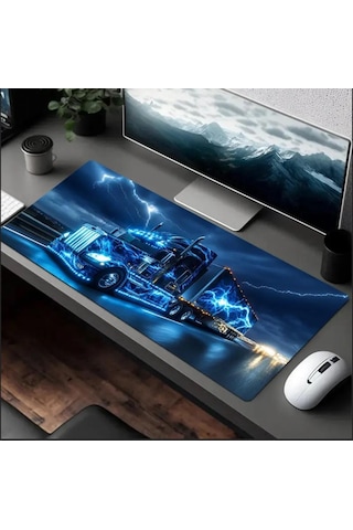 Sge Teknoloji 90x40 Cm Neon Tır Temalı Kaydırmaz Taban Speed Yüzey Oyuncu Mouse Pad Gaming