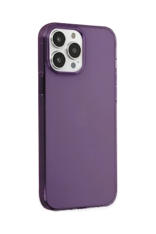 Newface Apple iPhone Uyumlu 14 Pro Max Kılıf Pc Sert Şeffaf Kapak Semeglbl - 54 - Mor