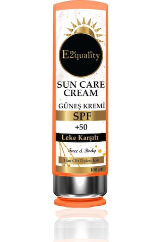 E2'quality Leke Karşıtı Spf 50+ Güneş Kremi Yüz Ve Vücut İçin 100 Ml