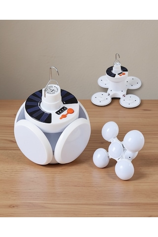 5 Kanatlı Askılı Solar Lamba, Usb Şarjlı, Ip65, 6500k, 45 Led