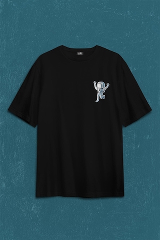 Astronot Dans Uzay Cosmos Space Galaksi Gezegen Sırt Ön Baskılı Oversize Tişört Unisex T-shirt 001