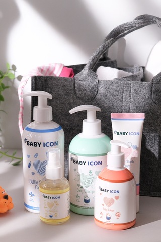 Baby İcon Hoşgeldin Anne Bebek Keçe Organize Bakım Çantası Seti Gri