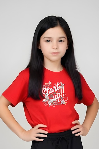 Fyk Kids Kız Çocuk Baskılı Start Up Alt-üst Pijama Takımı Kırmızı