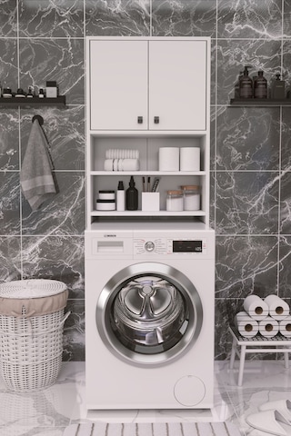 Dekorfim DF03103B Çamaşır Makinesi Üstü Düzenleyici Dolap