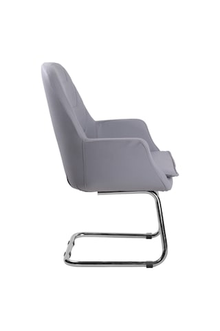 Breda Krom Deri Misafir Koltuğu Bekleme Koltuğu Ofis Koltuğu Büro Koltuğu Gri