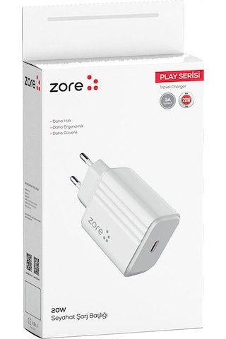 Zore Play Serisi Pl2 20w Pd Seyahat Şarj Aleti