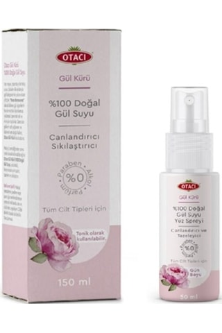 Otacı Doğal Gül Suyu 150 ML + Doğal Gül Suyu Yüz Sprey