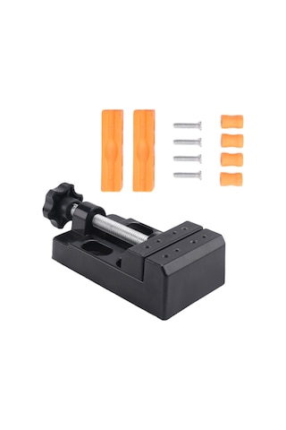 Xurunkeji Küçük Mengene Mini Düz Kelepçe Masa Çenesi Kendin Yap El Aletleri 13,5x6,5x3,6 Cm