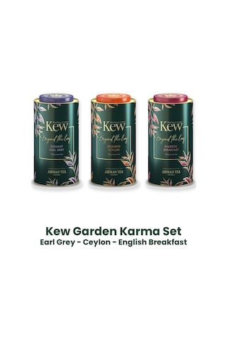 Ahmad Tea Kew Garden Karma Set Earl Grey, Ceylon Ve English Breakfast Hediyelik Çay Kutuları