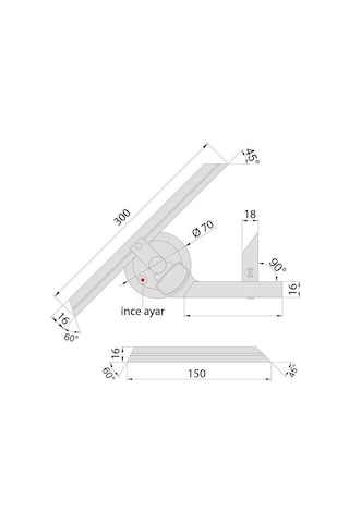 İnsize 2372-360 Universal Açı Ölçer