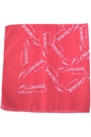 K.Atatürk Imzalı Pamuklu Kare Bandana-Fular