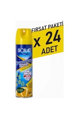 Biorad Parfümlü Dezenfektan Sprey Limon Kokulu 150ml - 24 Adet