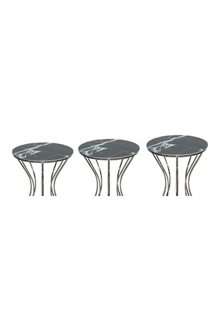 Brc Kum Saati Zigon Siyah Mermer Model Metal Çelik Platin Renk Kaplama El Yapım