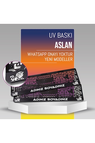 Aslan Plakalık, 2 Adet Premium Uv Baskı, Plakalıkhane