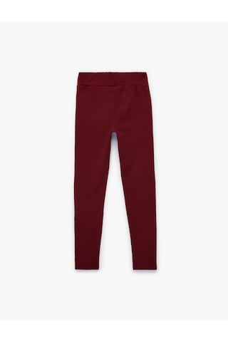 Koton Şerit Detaylı Beli Lastikli Tayt Bordo 6skg40117ak Bordo