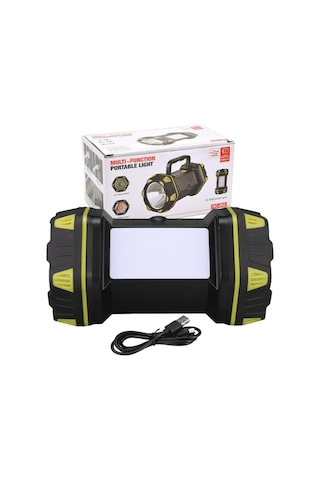 El Feneri-çalışma Lambası Ledli Fonksiyonlu Usb Şarj Beyaz-kırmızı Çakarlı 200 85 Mm 280 Gr