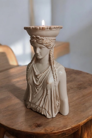 Dekoratif Masa Üstü Karyadit Kızı Bacasız Şömine Sütlü Kahve