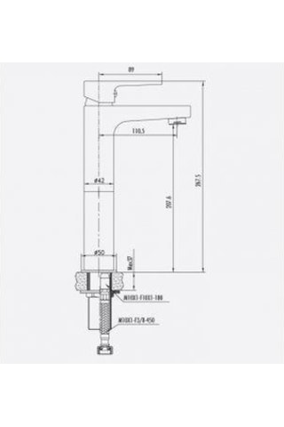 Creavit Sr6500G Sharp Uzun Lavabo Bataryası Armatürü Altın