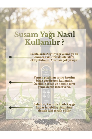 Soğuk Sıkım Susam Yağı 250 Ml %100 Doğal Katkısız Saf Susam Yağı