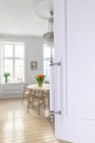 Tuana Rustik Alüminyum Metal Lüks Modern Mobilya Çekmece Mutfak Dolabı Kulpu Beyaz-krom 224mm Beyaz-krom