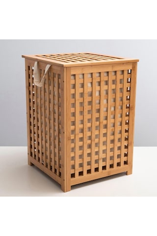 Chakra Bambu Çamaşır Sepeti 62 x 45 CM Natural Ahşap