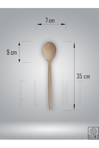 Gürgen Ağacı El Yapımı Tahta Ahşap Kaşık Mutfak Yemek Kaşığı 35cm