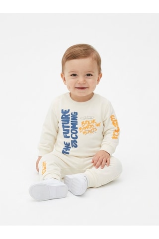 Aydınlar Bebe Organik Pamuk Erkek Bebek 2li Takım Krem