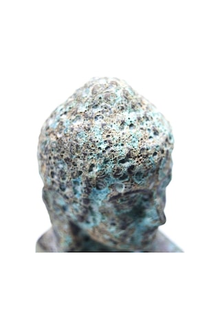 Buddha Heykel Büst Turkuaz Küçük Boy