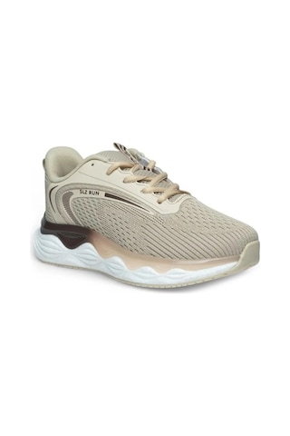 Solazer 048-26 Anorak Anatomik Taban Bağcıklı Kadın Sneaker Bej Kahve Bej