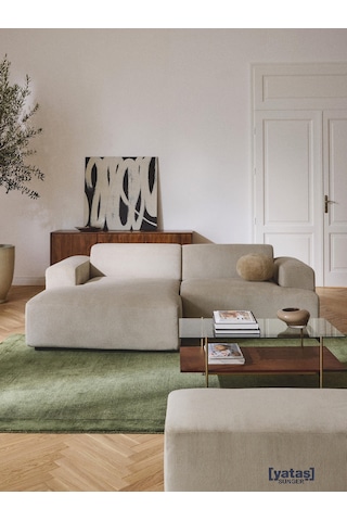 Most Mollista 2 Modül Sol Köşe Koltuk Ekru Fitilli Kadife Kumaş Y