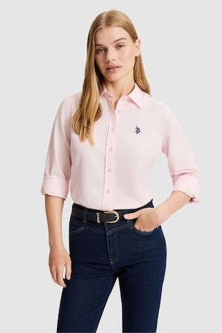 U.S. Polo Assn. Kadın Açık Pembe Uzun Kollu Basic Gömlek 50324791-vr078 Acık Pembe