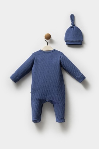 Moi Noi Şapkalı Tulum Mnb1251 Navy Blue Beyaz