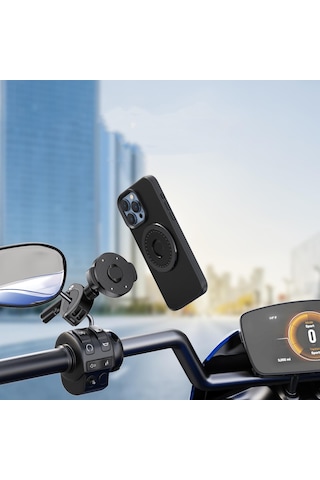 Manyetik Halkalı Bisiklet Motosiklet Snap-on Cep Telefonu Tutucu Ql-10 Siyah Ql-10 Siyah