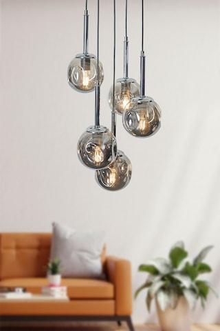 Mona 5 Li Krom-siyah Metal Gövde Füme Camlı Tasarım Lüx Sark... Krom