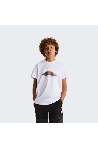 The North Face B Mountaın Nıght Relaxed Ss Tee Genç Tişört Nf0a8g1ufn41 Beyaz