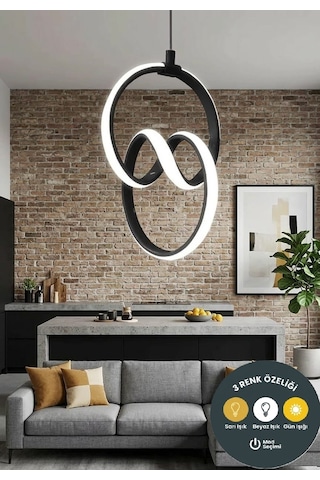 Lzy Avize Store Signature Siyah Avize Modern Salon, Mutfak, Çocuk Odası Ve Antre Aydınlatma Siyah 1.model