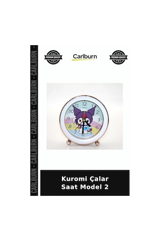 Özel Üretim Çocuk Odası Masa Saati Dekoratif Sessiz Hediye Kuromi Çalar Saat Model 2 Diğer